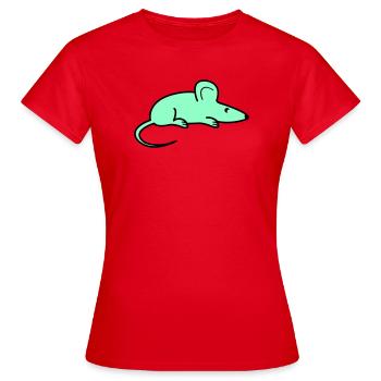 Minzfarbene Maus Silhouette - Frauen T-Shirt - Rot - Vorne - AI Model Female 172 dark (172cm)