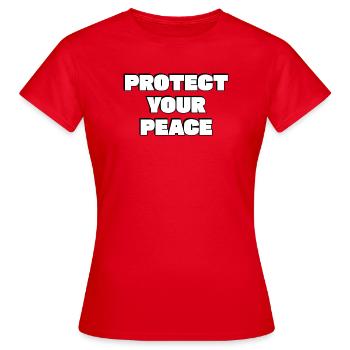 Protégez votre paix - T-shirt Femme - rouge - Devant - AI Model Female 172 dark (172cm)