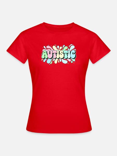 Autistischer heller Regenbogen - Frauen T-Shirt - Rot
