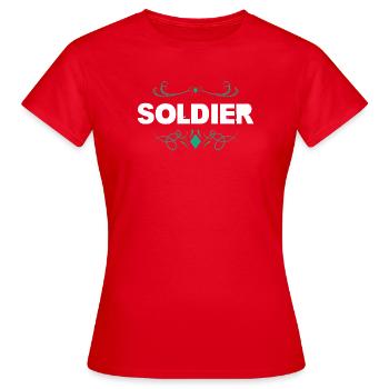 Lettrage des ornements des soldats - T-shirt Femme - rouge - Devant - AI Model Female 172 dark (172cm)