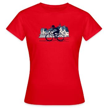 Cyclist - Women's T-Shirt - red - Front - AI Model Female 172 dark (172cm)