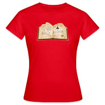 ancient magic book with ancient spells - Women's T-Shirt - red - Front - AI Model Female 172 dark (172cm)