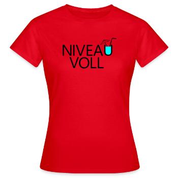 Niveau voll - Frauen T-Shirt - Rot - Vorne - AI Model Female 172 dark (172cm)
