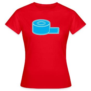 Adhesive Tape Roll Outline - Women's T-Shirt - red - Front - AI Model Female 172 dark (172cm)