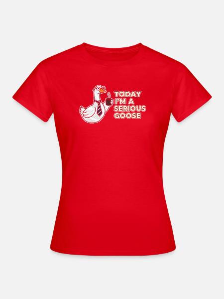 Serious Goose: Kaffee, Krawatte & Grit - Frauen T-Shirt - Rot