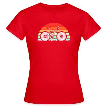 E-Bike EBike E Bike - Frauen T-Shirt - Rot - Vorne - AI Model Female 172 dark (172cm)