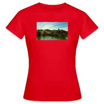 Panorama de la ville au bord de la rivière et du pont - T-shirt Femme - rouge - Devant - AI Model Female 172 dark (172cm)