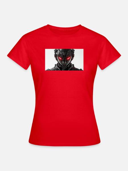 Futuristischer Roboter mit rot leuchtenden Augen - Frauen T-Shirt - Rot