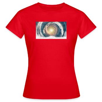 Himmlischer Lichtstrahl - Frauen T-Shirt - Rot - Vorne - AI Model Female 172 dark (172cm)