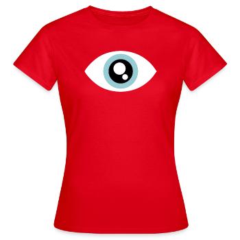 Aqua Eye Minimal Circle - T-shirt Femme - rouge - Devant - AI Model Female 172 dark (172cm)