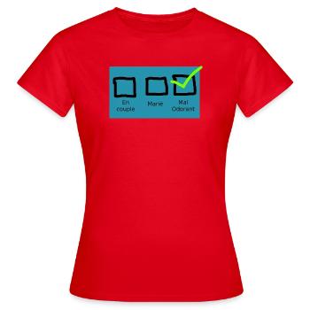 Malodorant - T-shirt Femme - rouge - Devant - AI Model Female 172 dark (172cm)