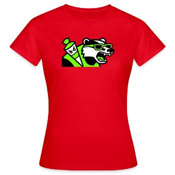 Badger Sac d’école mascotte - T-shirt Femme - rouge - Devant - AI Model Female 172 dark (172cm)