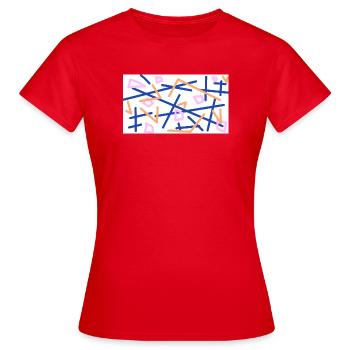 La vie confuse - T-shirt Femme - rouge - Devant - AI Model Female 172 dark (172cm)