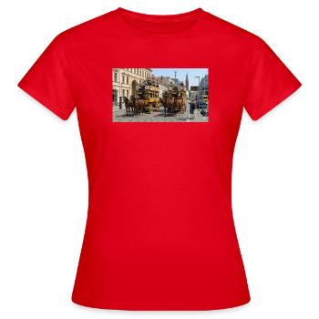 Historische Pferdeomnibusse in Berlin Spandau - Frauen T-Shirt - Rot - Vorne - AI Model Female 172 dark (172cm)