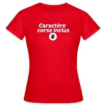 Caractère corse inclus - T-shirt Femme - rouge - Devant - AI Model Female 172 dark (172cm)