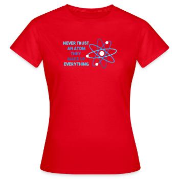 Chemielehrer Chemie Chemiker Atom - Frauen T-Shirt - Rot - Vorne - AI Model Female 172 dark (172cm)