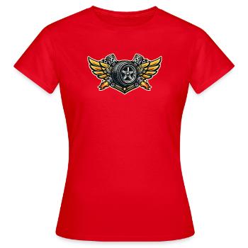 Emblème d’aileron de pneus de course - T-shirt Femme - rouge - Devant - AI Model Female 172 dark (172cm)