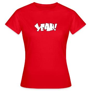 YEAH! Comic-Power Ausdruck yeah YEAH!  - T-shirt Femme - rouge - Devant - AI Model Female 172 dark (172cm)