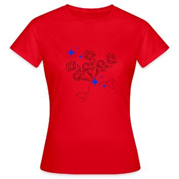 Simple flower - T-shirt Femme - rouge - Devant - AI Model Female 172 dark (172cm)