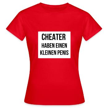 Les tricheurs ont un petit pénis 7 - T-shirt Femme - rouge - Devant - AI Model Female 172 dark (172cm)
