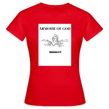 Armure de Dieu : Protection Divine - T-shirt Femme - rouge - Devant - AI Model Female 172 dark (172cm)