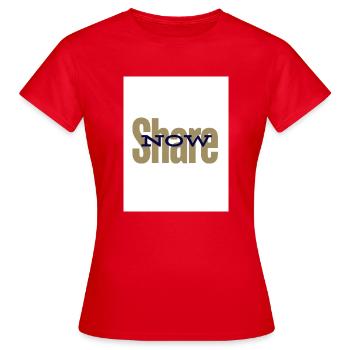 Share Now - Women's T-Shirt - red - Front - AI Model Female 172 dark (172cm)