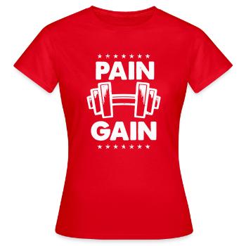 Gain de douleur avec haltères - T-shirt Femme - rouge - Devant - AI Model Female 172 dark (172cm)