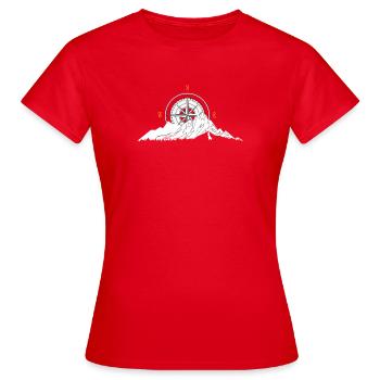 Montagne et Boussole - T-shirt Femme - rouge - Devant - AI Model Female 172 dark (172cm)
