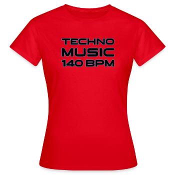 Techno Neon 140 BPM - Women's T-Shirt - red - Front - AI Model Female 172 dark (172cm)