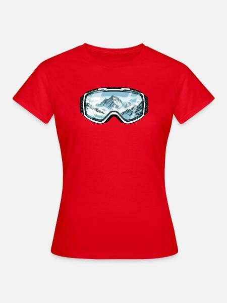 Skibrille Berge - Ski & Snowboard - Frauen T-Shirt - Rot