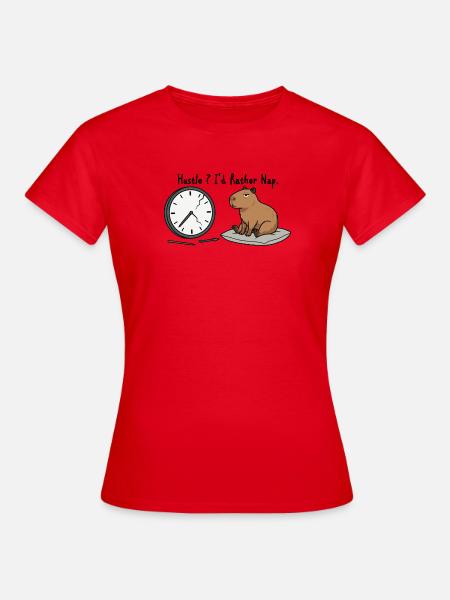 Capybara-Nickerchen-Humor Kaputte Uhr - Frauen T-Shirt - Rot
