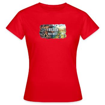 Frieden der Welt - Frauen T-Shirt - Rot - Vorne - AI Model Female 172 dark (172cm)