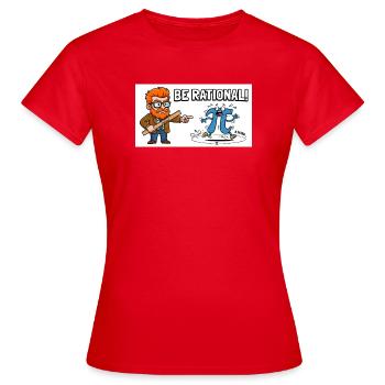 Be Rational Math Cartoon - Women's T-Shirt - red - Front - AI Model Female 172 dark (172cm)