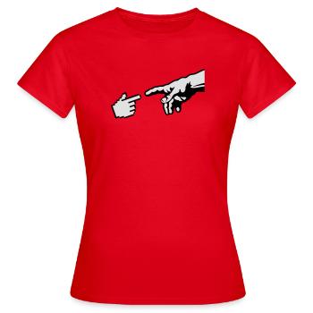 Hand of god Michelangelo - Women's T-Shirt - red - Front - AI Model Female 172 dark (172cm)