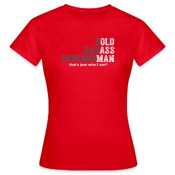 Bold Badass Superhuman - Women's T-Shirt - red - Front - AI Model Female 172 dark (172cm)