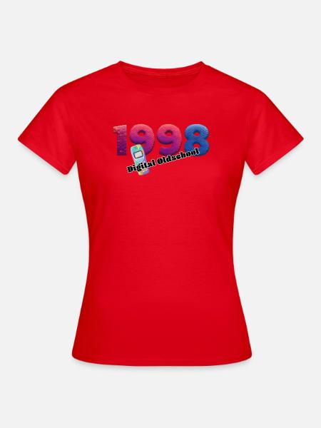 1998 – Digitaler Übergangsstil - Frauen T-Shirt - Rot