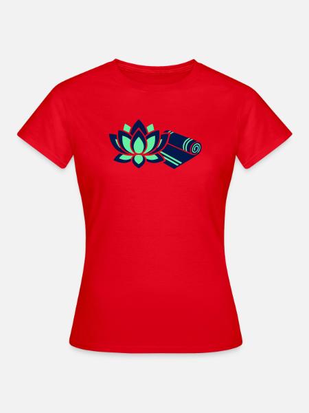 Lotusblüte Yogamatte Icon - Frauen T-Shirt - Rot