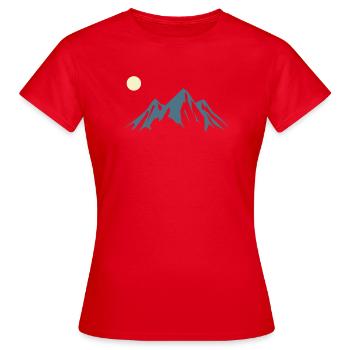 Lever de soleil en silhouette de montagne - T-shirt Femme - rouge - Devant - AI Model Female 172 dark (172cm)