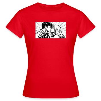 love in motion - Women's T-Shirt - red - Front - AI Model Female 172 dark (172cm)