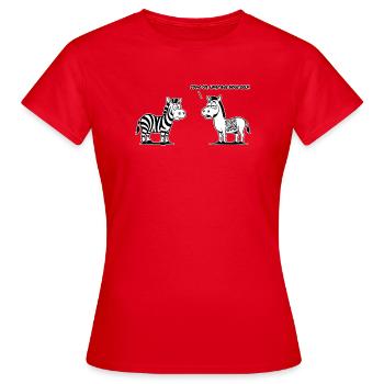 Zèbre drôle avec mise à niveau du code QR - T-shirt Femme - rouge - Devant - AI Model Female 172 dark (172cm)