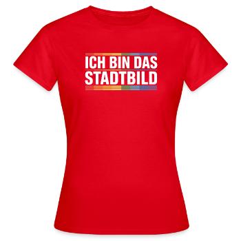 Problème dans le paysage urbain Drôle de politique Chancelier fédéral - T-shirt Femme - rouge - Devant - AI Model Female 172 dark (172cm)