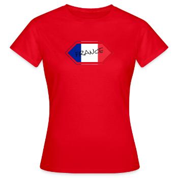 Französische Flagge Handschrift - Frauen T-Shirt - Rot - Vorne - AI Model Female 172 dark (172cm)