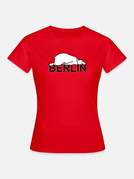 Berlin Der faule Paule Deutschland Berliner Bär - Frauen T-Shirt - Rot