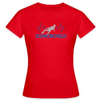 Schnorcheln Herzschlag - Frauen T-Shirt - Rot - Vorne - AI Model Female 172 dark (172cm)