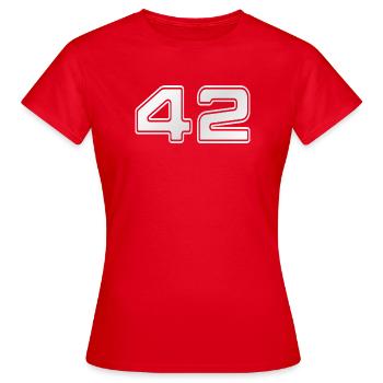 NERDY forever - 42 - Women's T-Shirt - red - Front - AI Model Female 172 dark (172cm)