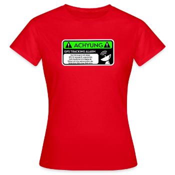 warning - Women's T-Shirt - red - Front - AI Model Female 172 dark (172cm)