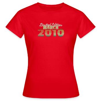 16. Geburtstag Limited Edition (SCR) 03/2010 - Frauen T-Shirt - Rot - Vorne - AI Model Female 172 dark (172cm)