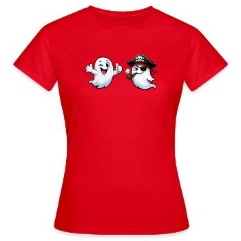 Geisterpirat-Duo - Frauen T-Shirt - Rot - Vorne - AI Model Female 172 dark (172cm)