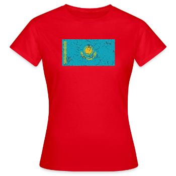 Flagge Kasachstan - Frauen T-Shirt - Rot - Vorne - AI Model Female 172 dark (172cm)