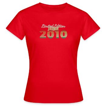 16. Geburtstag Limited Edition (SCR) 06/2010 - Frauen T-Shirt - Rot - Vorne - AI Model Female 172 dark (172cm)